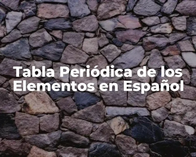 Tabla Periódica de los Elementos en Español