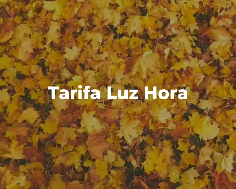 Tarifa Luz Hora
