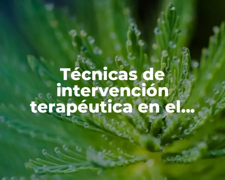 Técnicas de intervención terapéutica en el contacto inicial