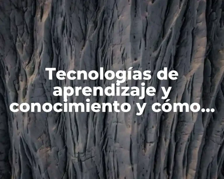 Tecnologías de aprendizaje y conocimiento y cómo funciona