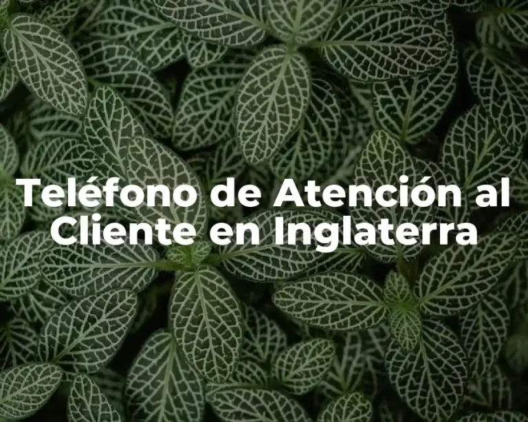 Teléfono de Atención al Cliente en Inglaterra