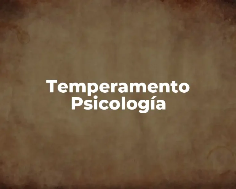 Temperamento Psicología
