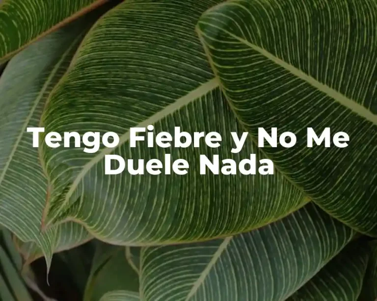 Tengo Fiebre y No Me Duele Nada
