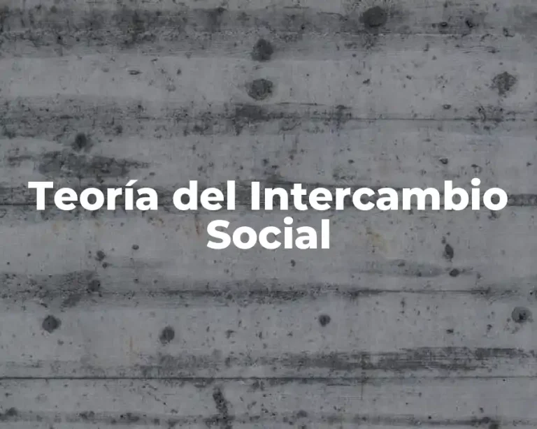 Teoría del Intercambio Social