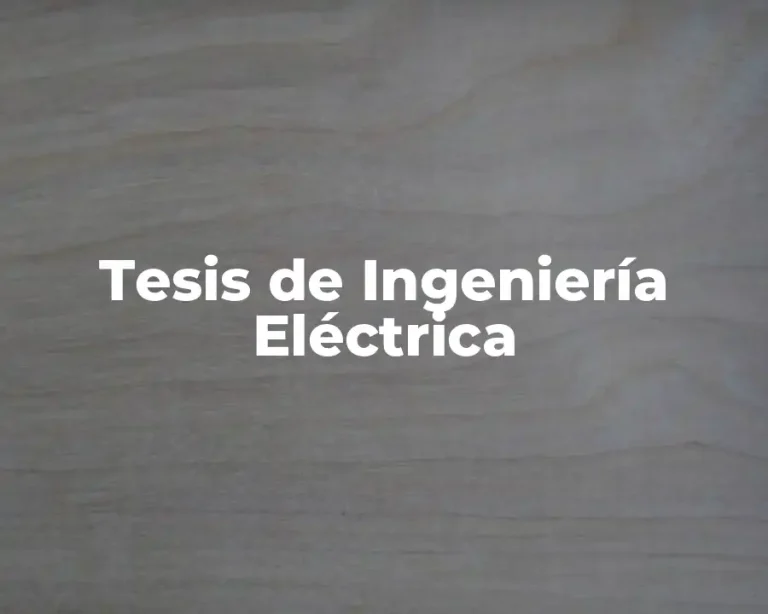Tesis de Ingeniería Eléctrica