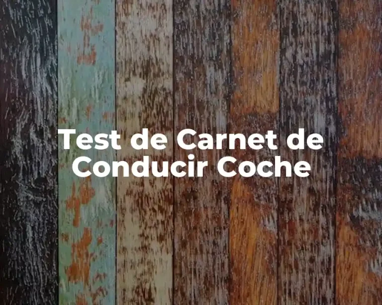 Test de Carnet de Conducir Coche