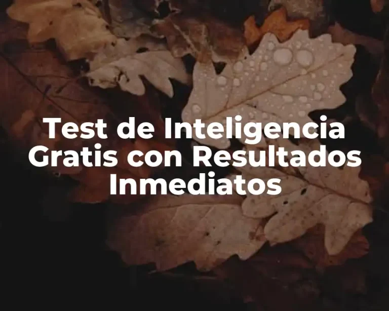 Test de Inteligencia Gratis con Resultados Inmediatos