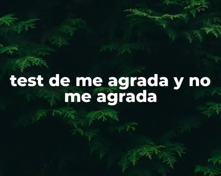 test de me agrada y no me agrada