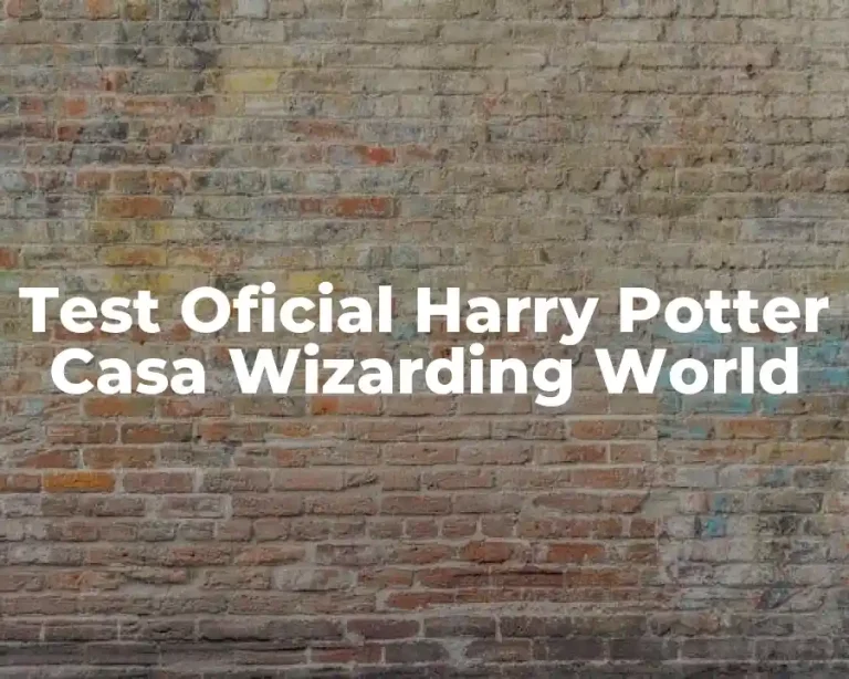 Test Oficial Harry Potter Casa Wizarding World