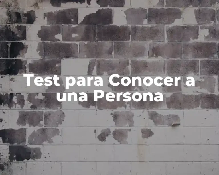 Test para Conocer a una Persona