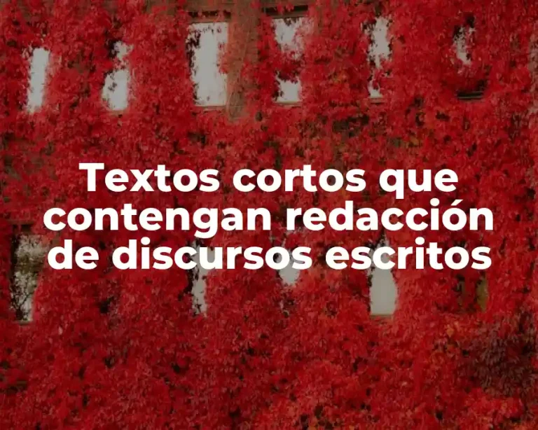 Textos cortos que contengan redacción de discursos escritos
