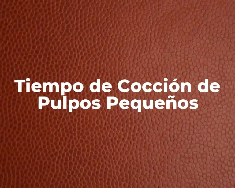 Tiempo de Cocción de Pulpos Pequeños