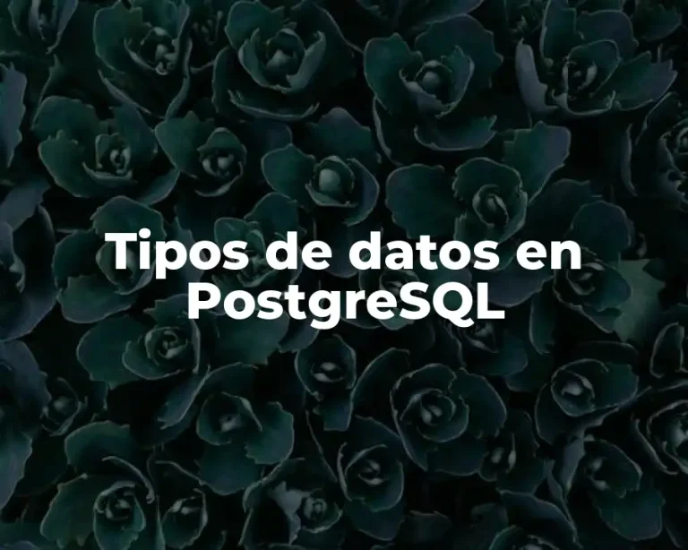 Tipos de datos en PostgreSQL
