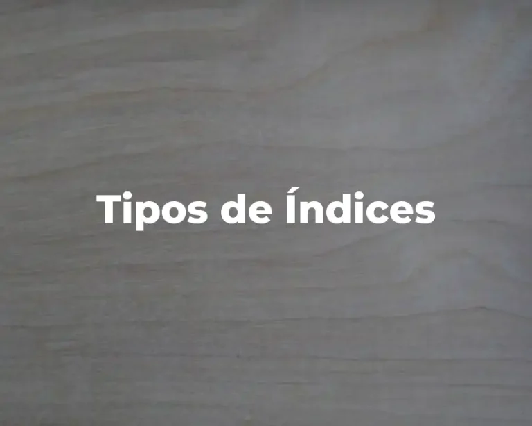 Tipos de Índices