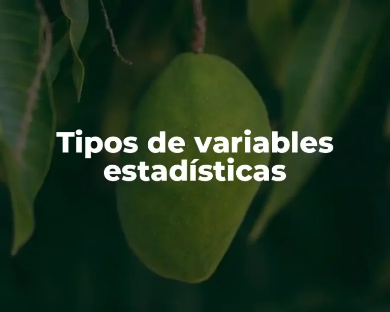 Tipos de variables estadísticas