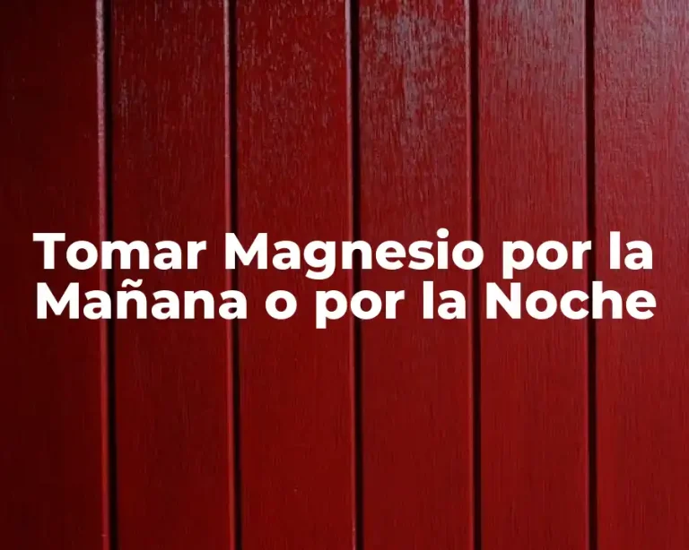 Tomar Magnesio por la Mañana o por la Noche