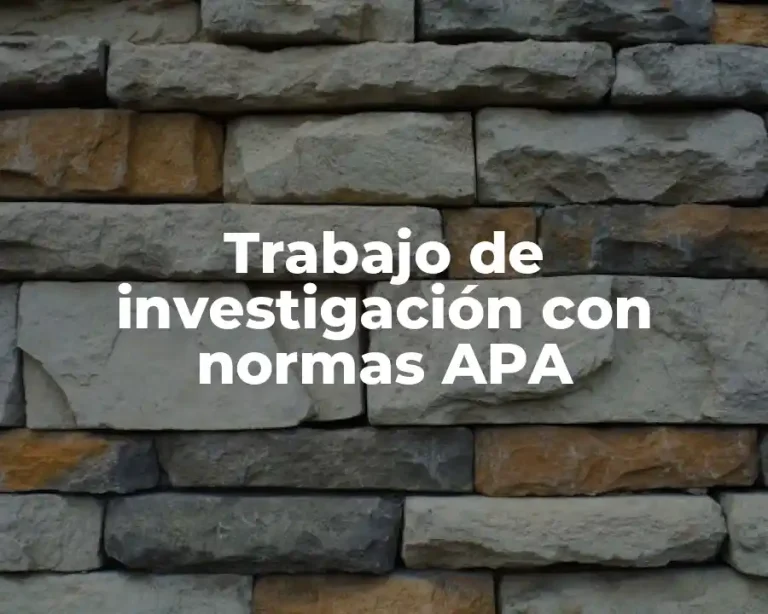 Trabajo de investigación con normas APA