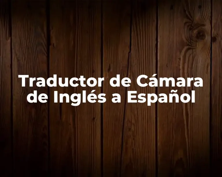 Traductor de Cámara de Inglés a Español