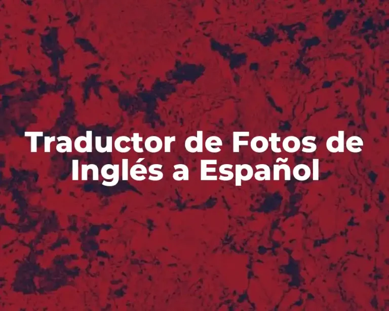 Traductor de Fotos de Inglés a Español