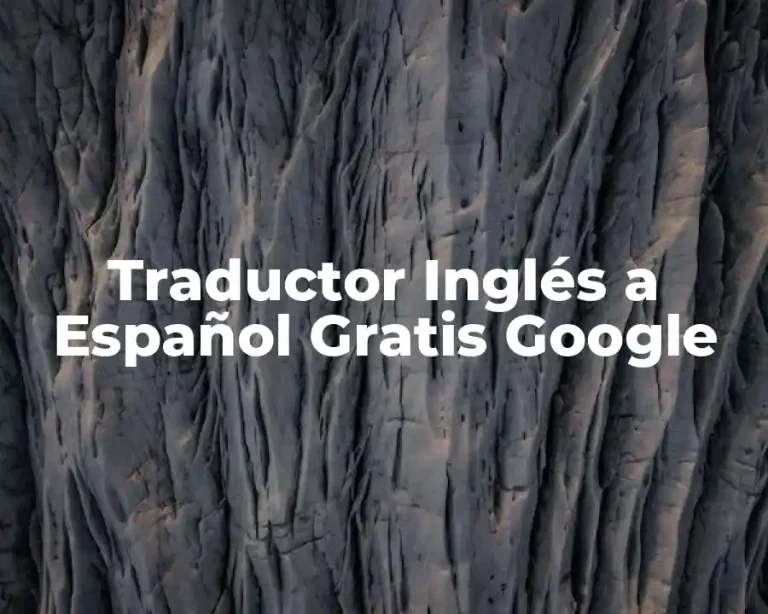 Traductor Inglés a Español Gratis Google
