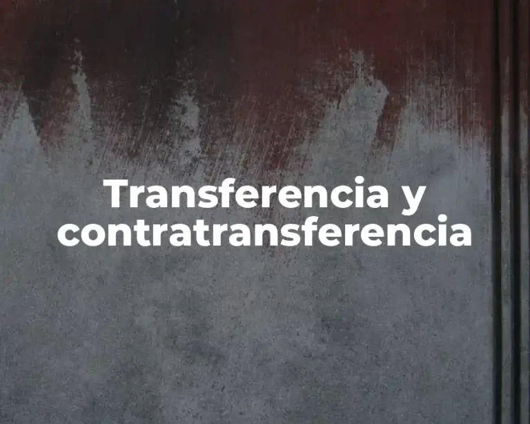 Transferencia y contratransferencia