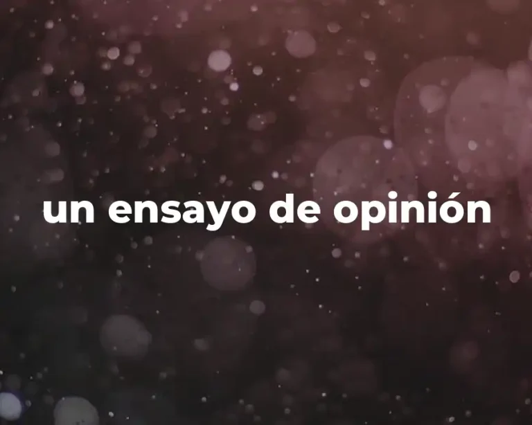 un ensayo de opinión