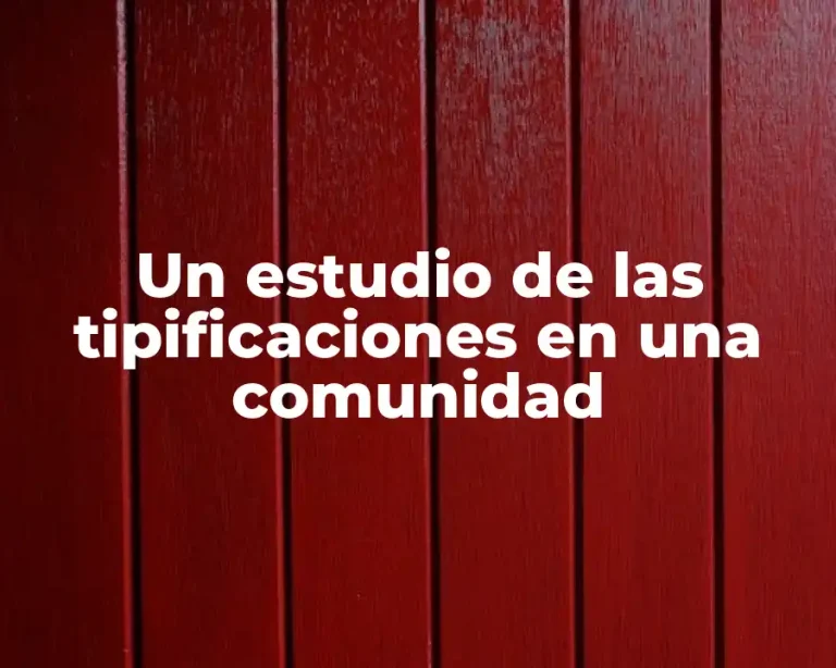 Un estudio de las tipificaciones en una comunidad