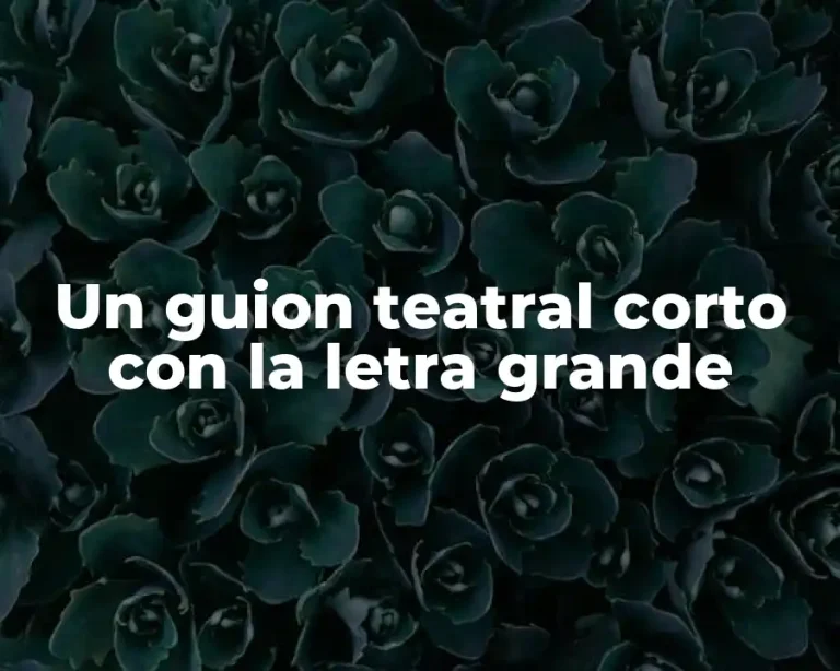 Un guion teatral corto con la letra grande