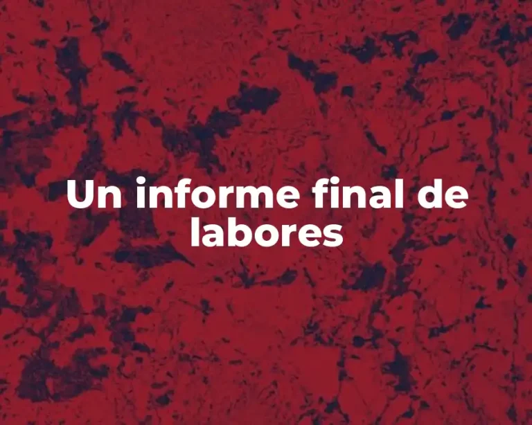 Un informe final de labores