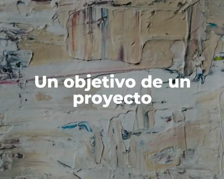 Un objetivo de un proyecto