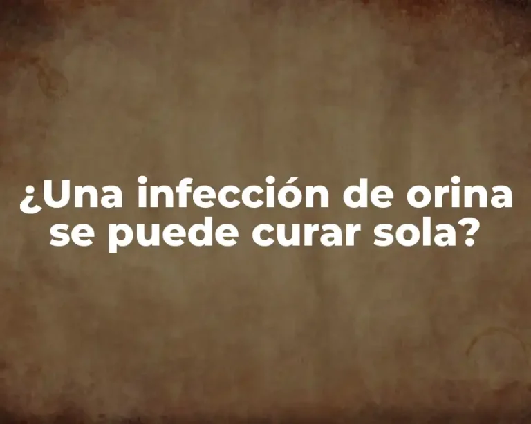 ¿Una infección de orina se puede curar sola?