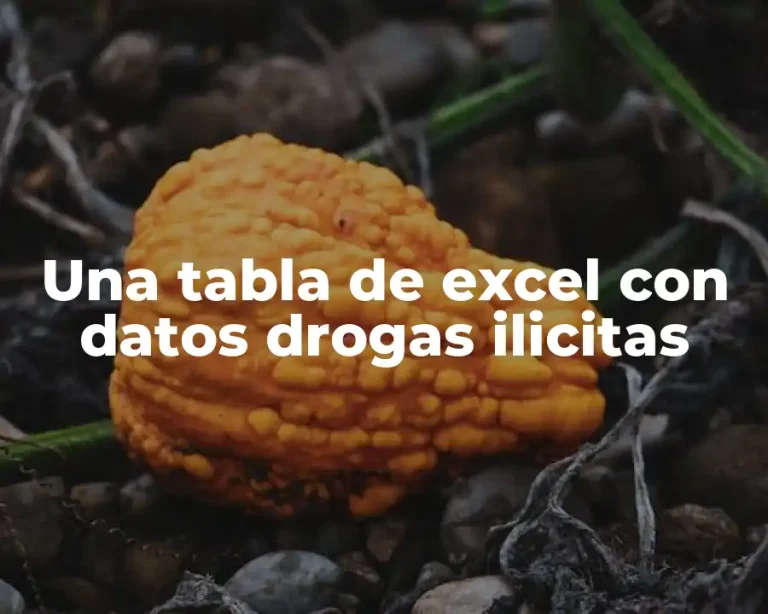 Una tabla de excel con datos drogas ilicitas