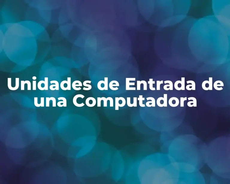 Unidades de Entrada de una Computadora