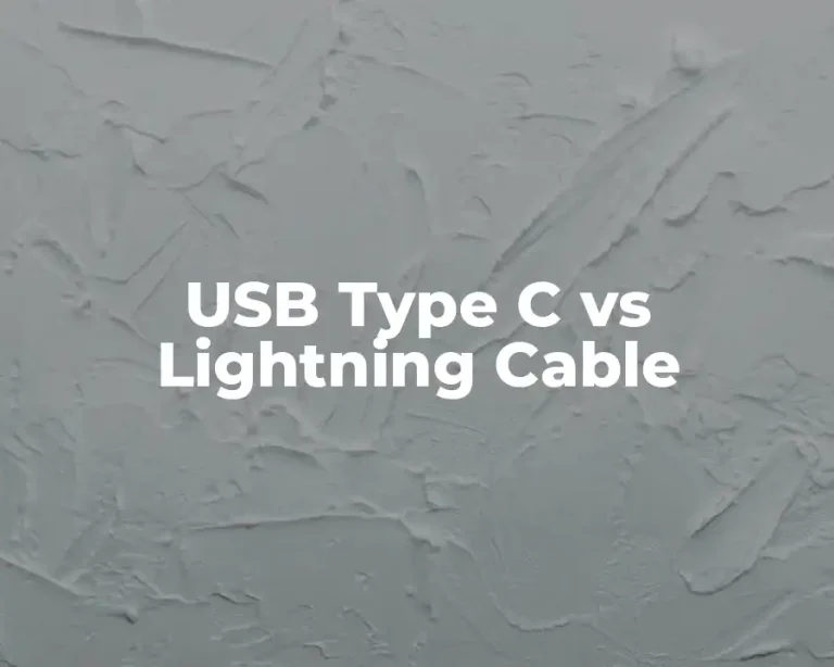 USB Type C vs Lightning Cable