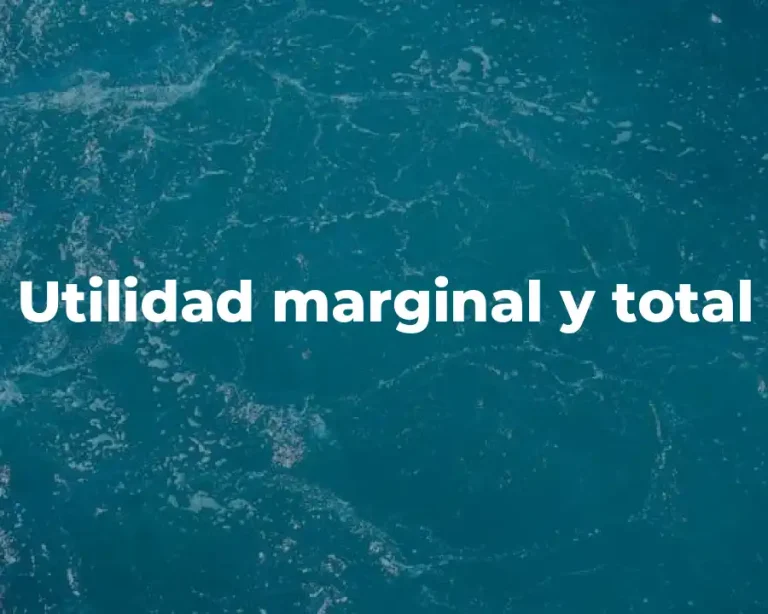 Utilidad marginal y total