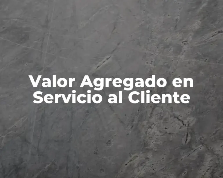Valor Agregado en Servicio al Cliente