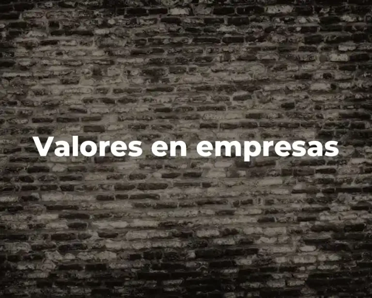 Valores en empresas