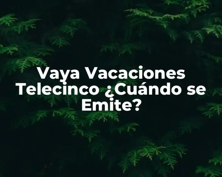 Vaya Vacaciones Telecinco ¿Cuándo se Emite?