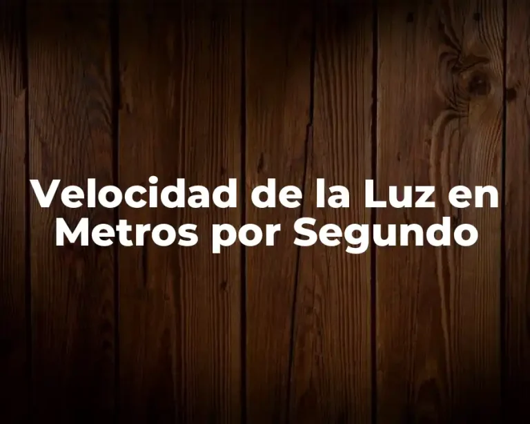 Velocidad de la Luz en Metros por Segundo