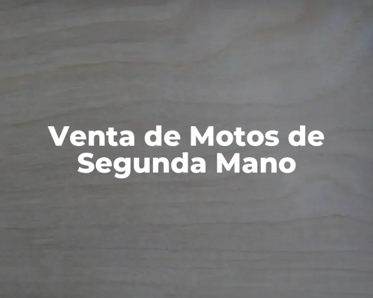 Venta de Motos de Segunda Mano