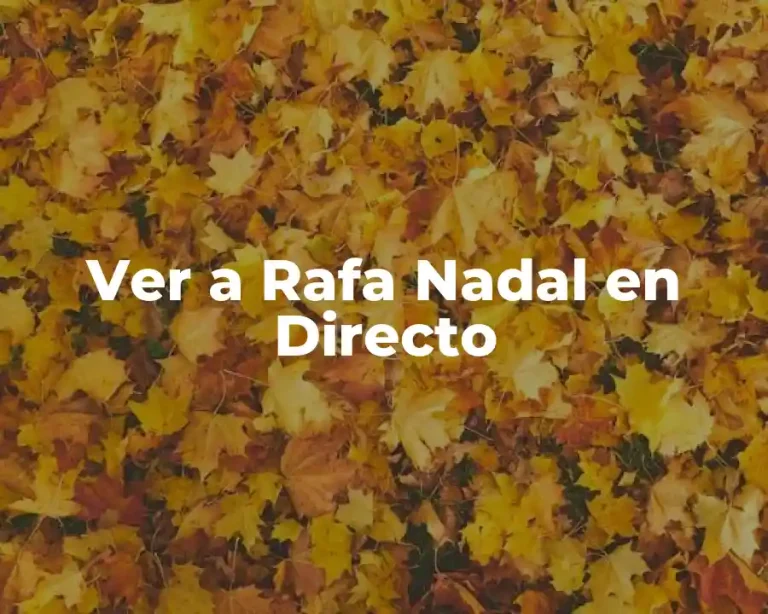 Ver a Rafa Nadal en Directo