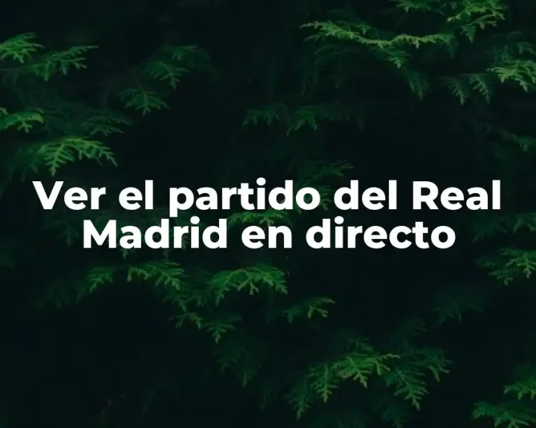 Ver el partido del Real Madrid en directo