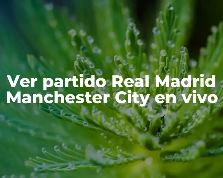 Ver partido Real Madrid Manchester City en vivo
