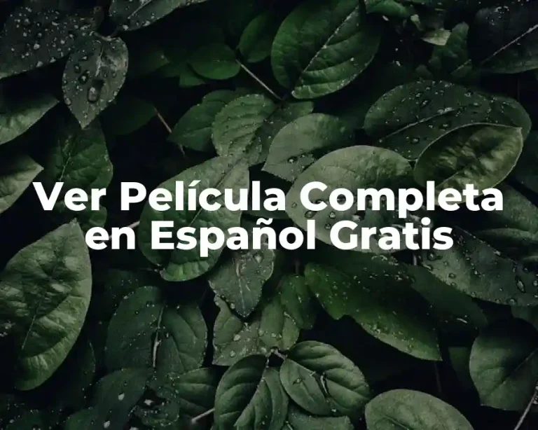 Ver Película Completa en Español Gratis
