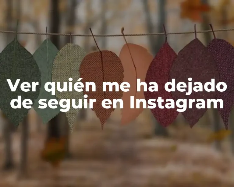 Ver quién me ha dejado de seguir en Instagram