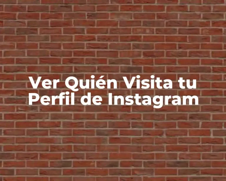 Ver Quién Visita tu Perfil de Instagram