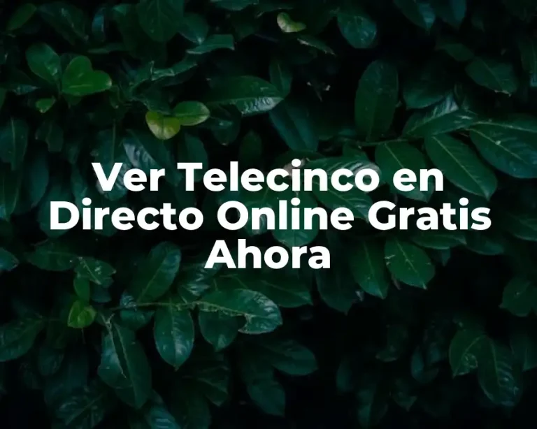 Ver Telecinco en Directo Online Gratis Ahora
