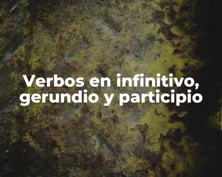 Verbos en infinitivo, gerundio y participio