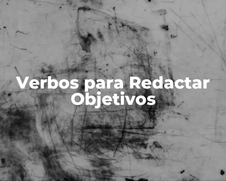 Verbos para Redactar Objetivos