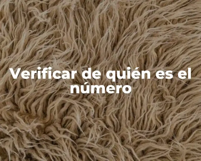 Verificar de quién es el número